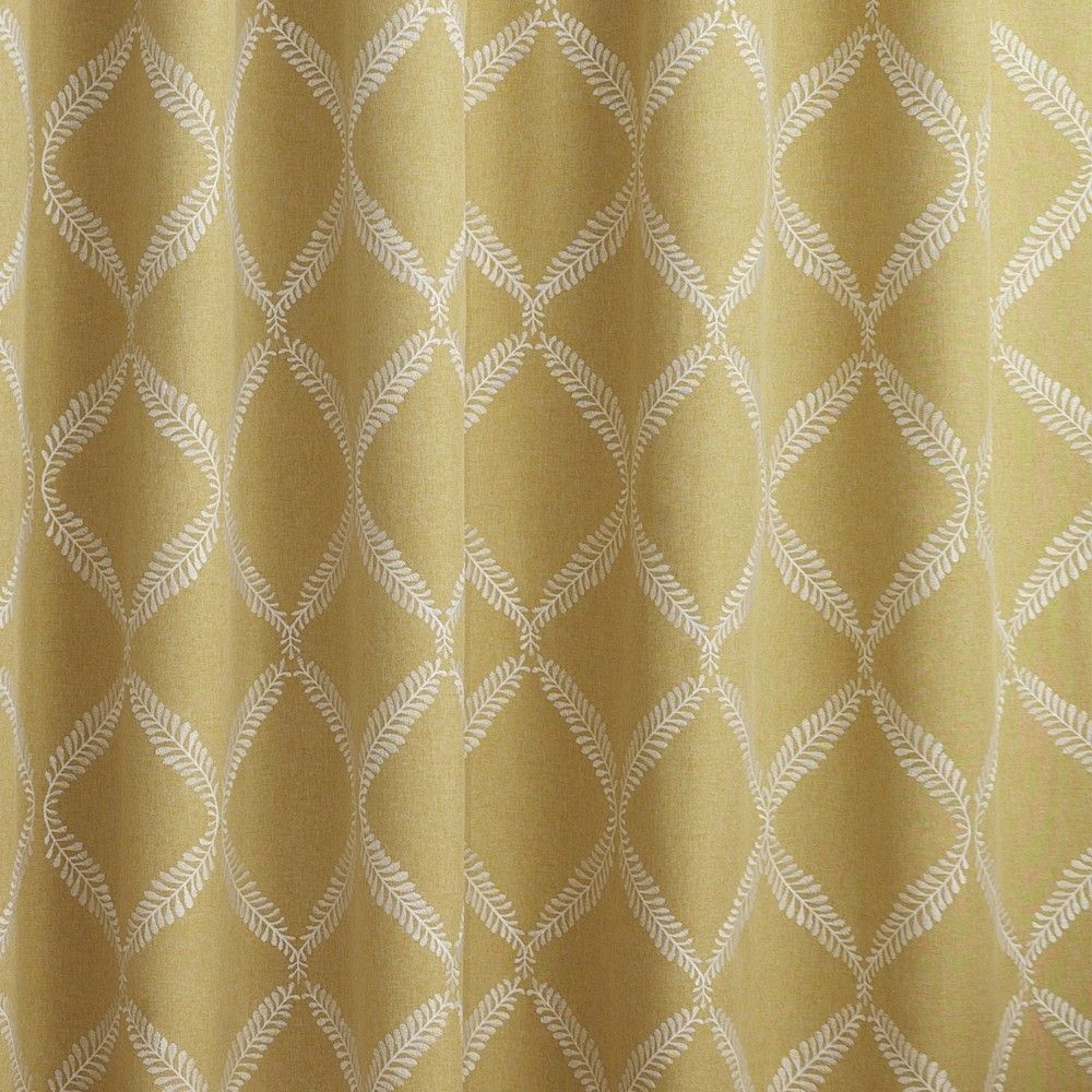 Olivia Citron Pencil Pleat Curtains Fabric by Paoletti - OLIVIA/C03/CIT