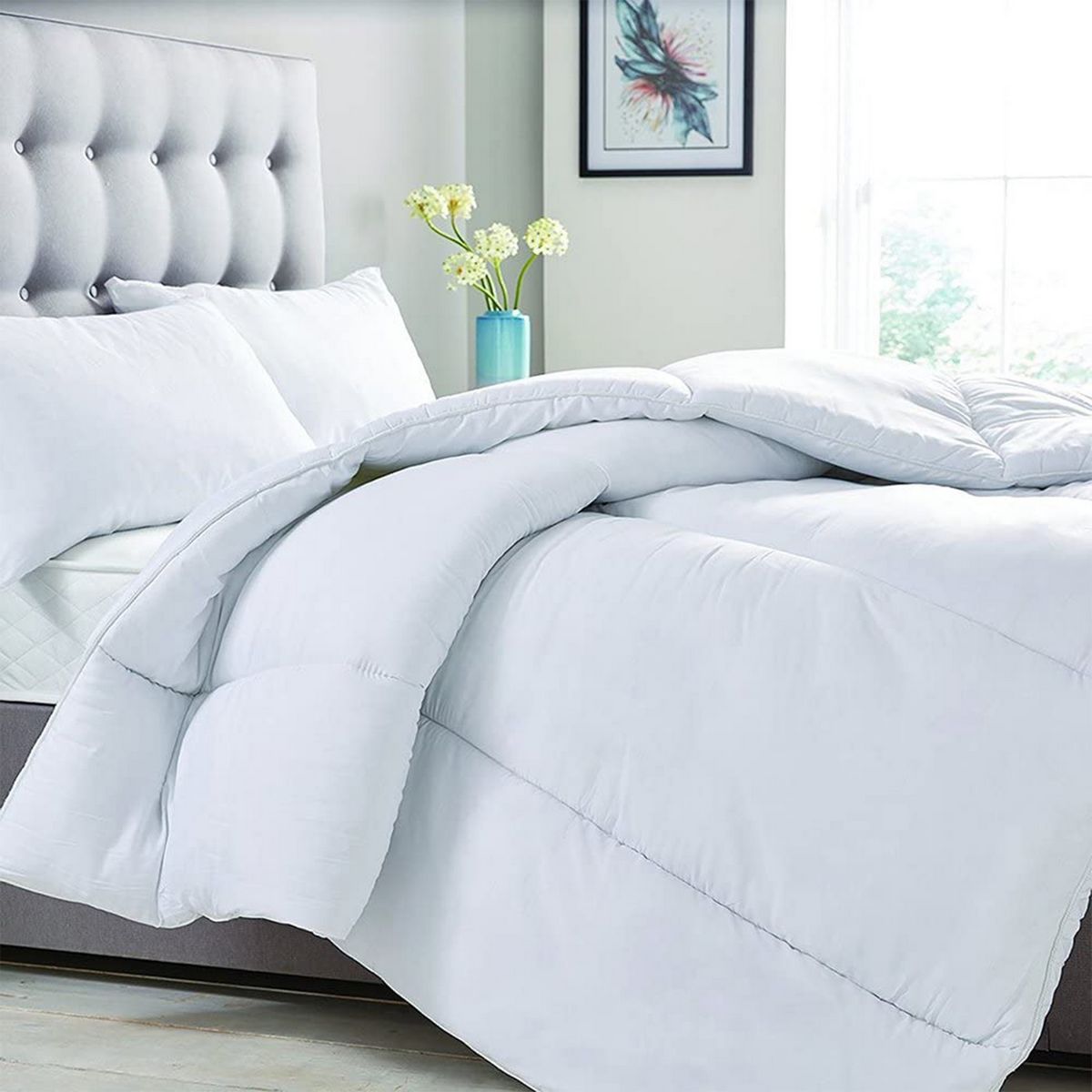 Cosy Home 10.5 Tog White Quilt Fabric by Riva Home - COSY/105/Q01