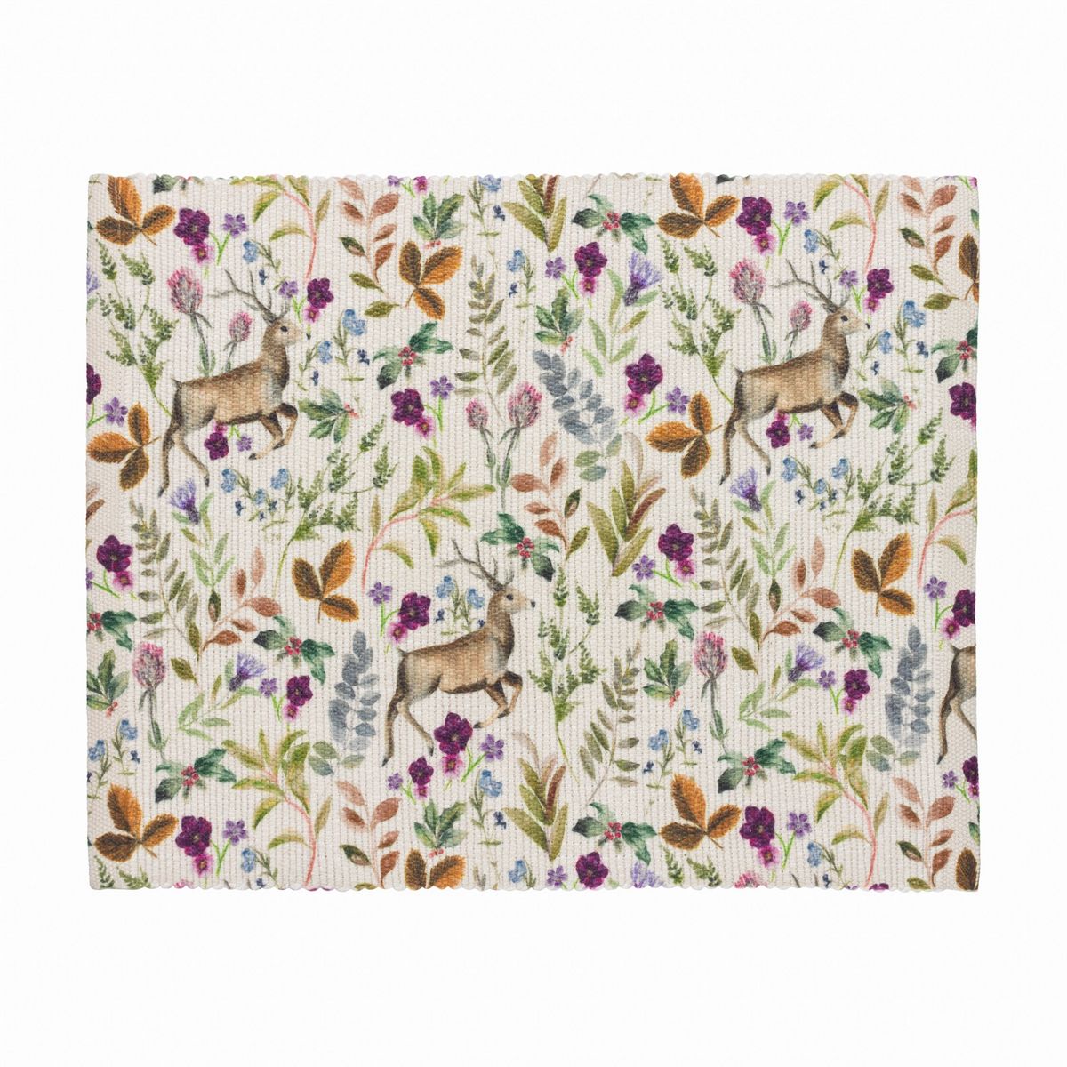 Reindeer Berry Table Runner & Place Mat Set Fabric by Evans Lichfield - KM-REINDE/TR1-PM1/BER