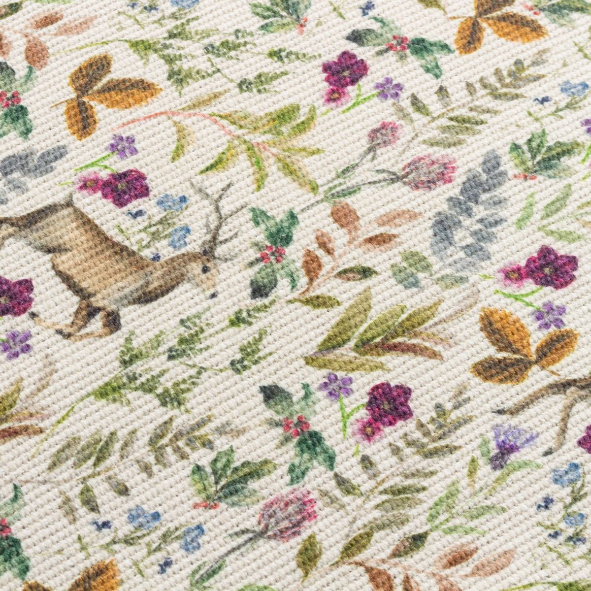 Reindeer Berry Table Runner & Place Mat Set Fabric by Evans Lichfield - KM-REINDE/TR1-PM1/BER