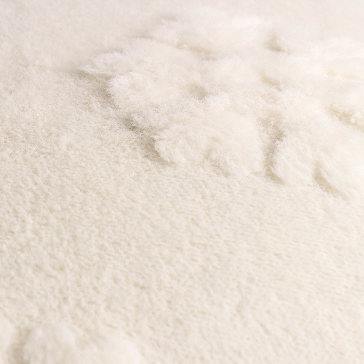Snowflakes Fur Snow White Cushion Fabric by furn. - SNOWFLA/CC3/SNW
