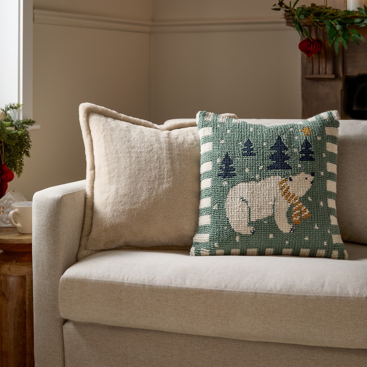 Polar Bear Frosty Blue Cushion Fabric by furn. - POLBEAR/CC2/FBL