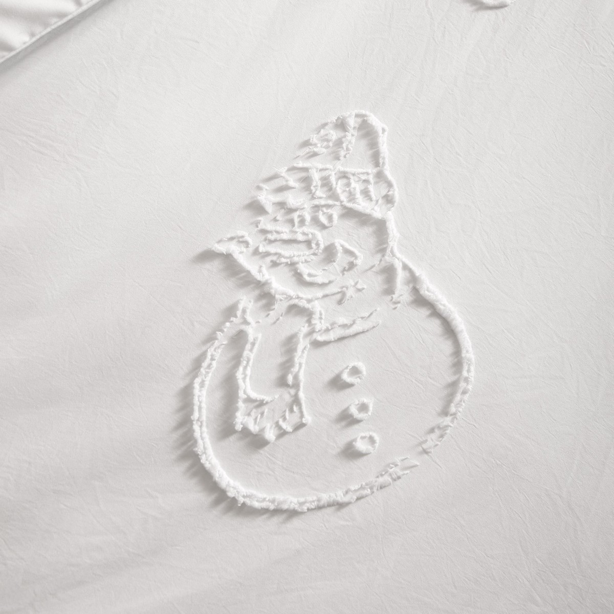 Snowmen Soft Tufted White Duvet Set Fabric by Duvet Day - SNOWMST/D01/WHI