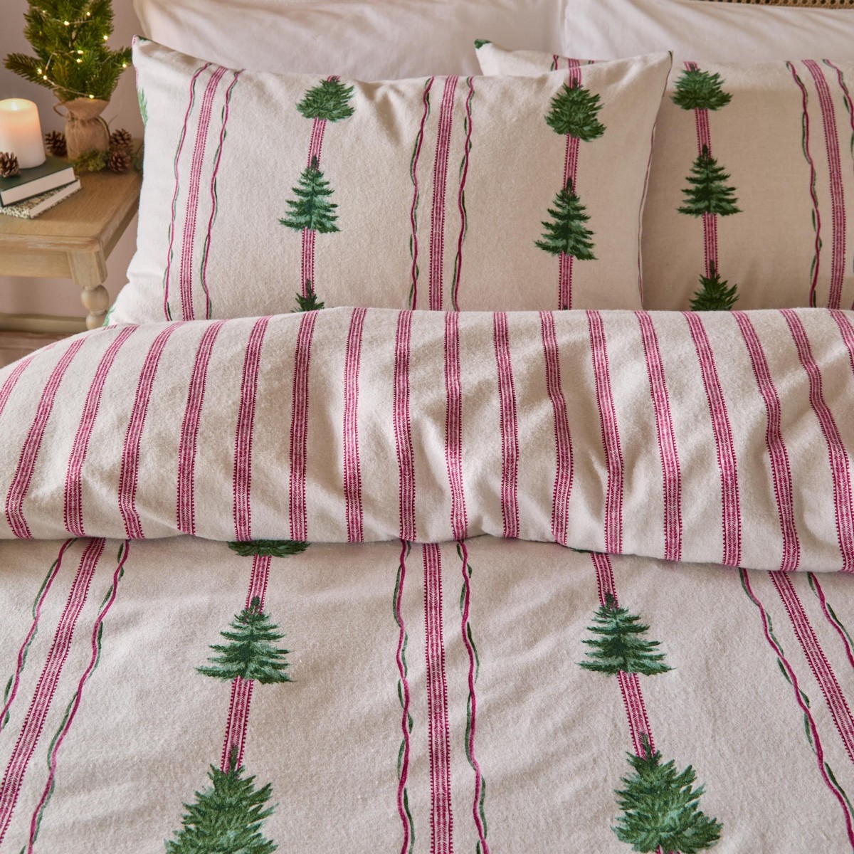 Spruce Stripe Oat Duvet Set Fabric by Wylder - SPRUCST/D01/OAT