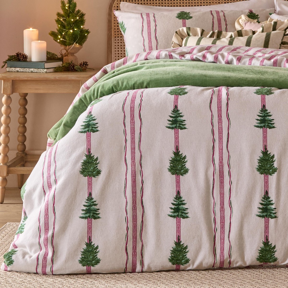 Spruce Stripe Oat Duvet Set Fabric by Wylder - SPRUCST/D01/OAT