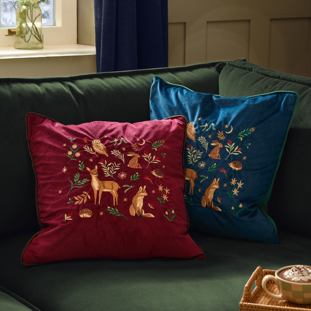 Berry Woods Burgundy Cushion Fabric by furn. - BERRYWO/CC2/BRG