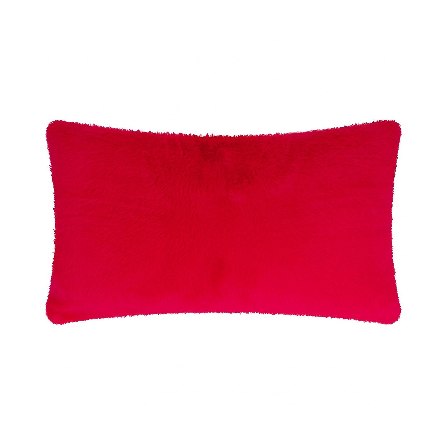 Merry And Bright Fur Stripe Red / Pink Cushion Fabric by furn. - MBFURST/3CC/REPN