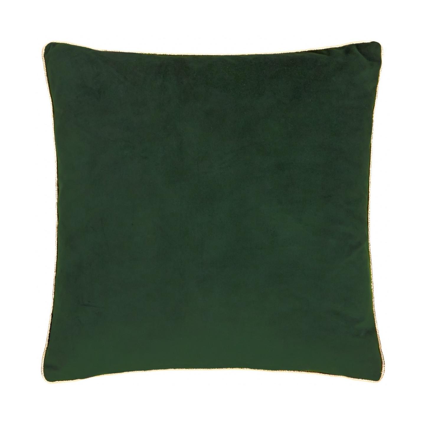 Merry Christmas Ecru / Dark Green Cushion Fabric by furn. - MCHRIST/CC2/ECDG