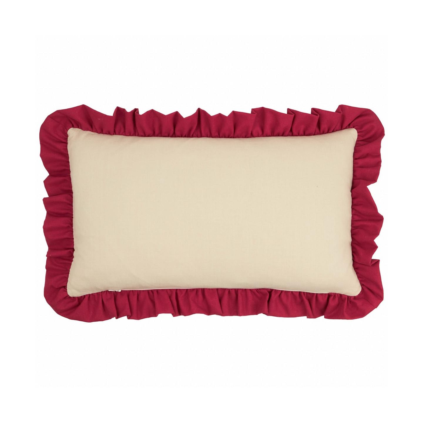Spruce Stripes Linen / Dark Red Cushion Fabric by Wylder - SPSTRIP/3CC/LIDR