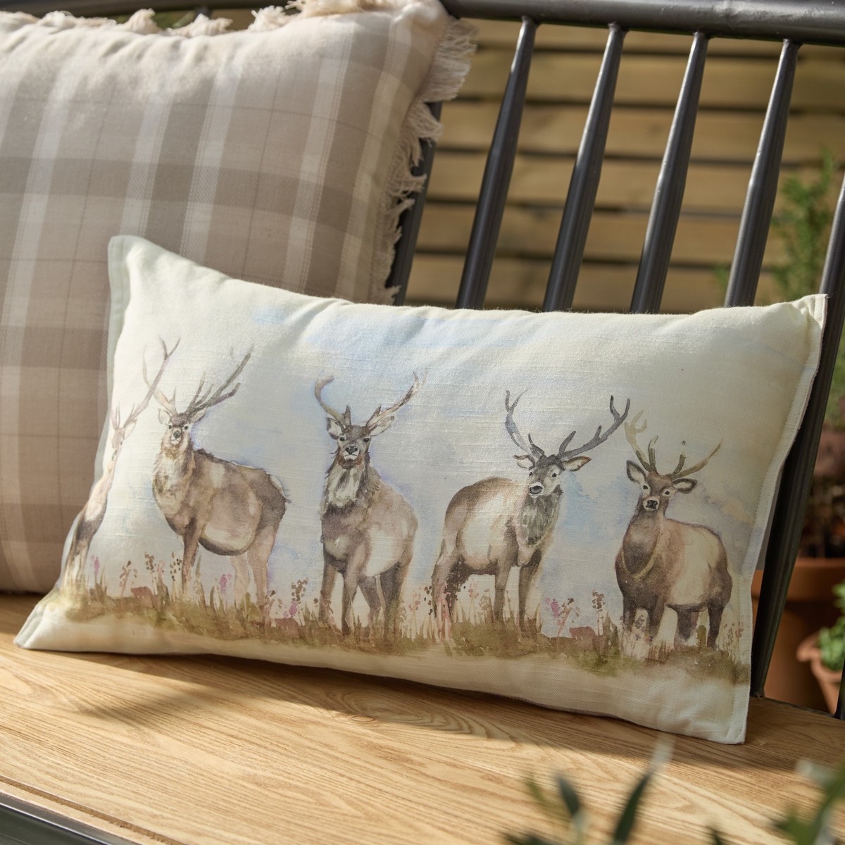 Moorland Stag Nut Outdoor Cushion Fabric by Voyage Maison - MORSTAG/3CC/NUT