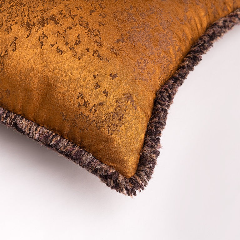 Ballroom Antique Gold Fringed Cushion Fabric by de Le Cuona - BAL5C
