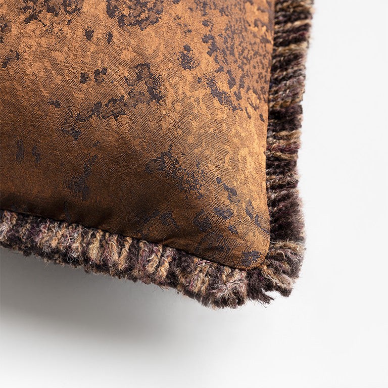 Ballroom Bronze Fringed Cushion Fabric by de Le Cuona - BAL6C