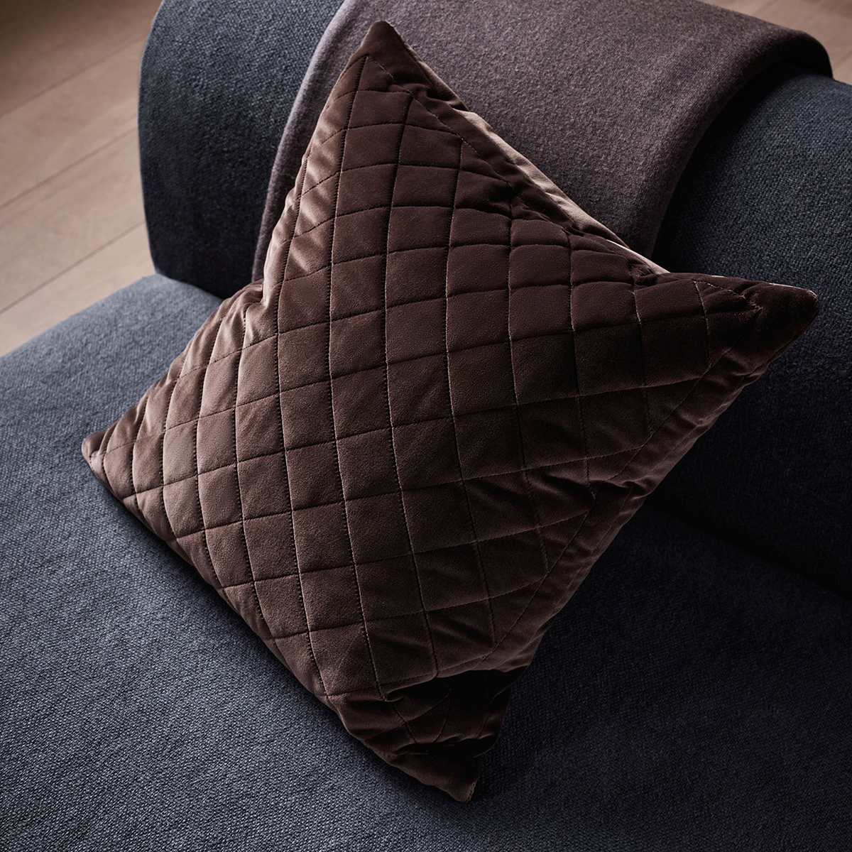 Banquet Bronzite Quilted Cushion Fabric by de Le Cuona - BAN7C