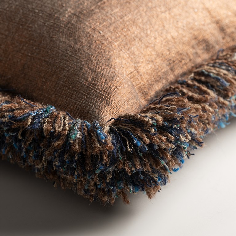 Mackintosh Copper Fringed Cushion Fabric by de Le Cuona - MAC2FC