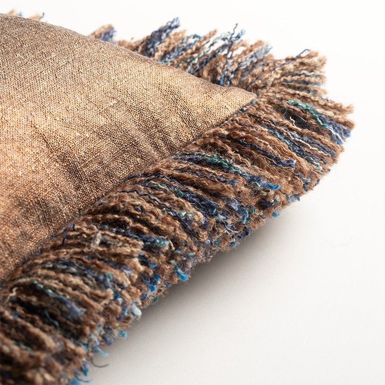 Mackintosh Copper Fringed Cushion Fabric by de Le Cuona - MAC2FC