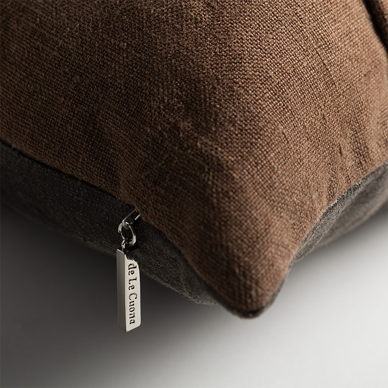 Mackintosh Anthracite Piped Cushion Fabric by de Le Cuona - MAC3C