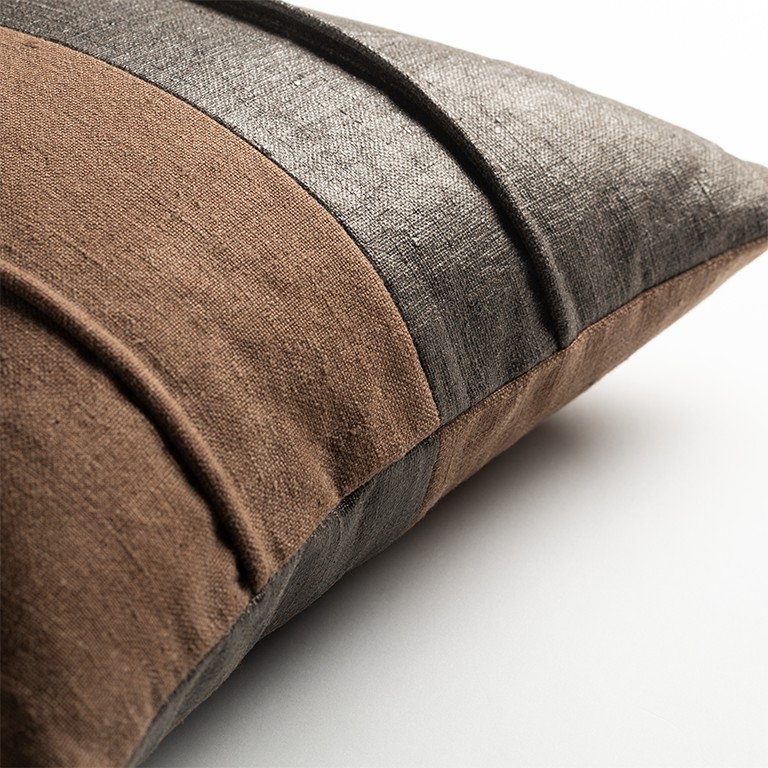 Mackintosh Anthracite Piped Cushion Fabric by de Le Cuona - MAC3C
