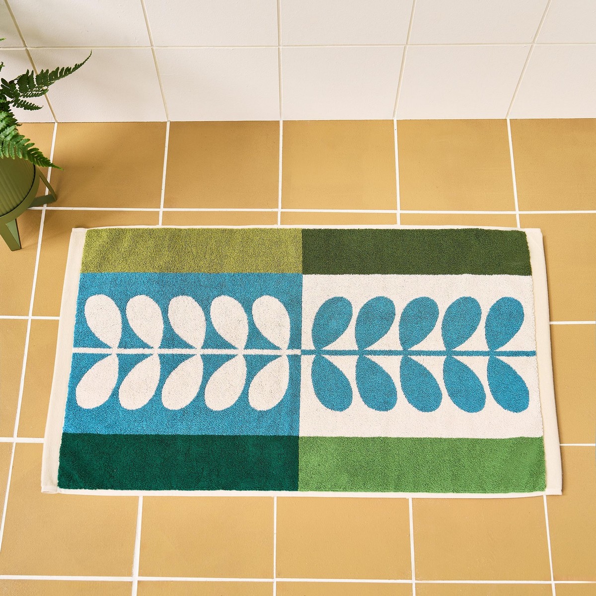Stem Check Willow Bath Mat Fabric by Orla Kiely - OKSCHECK01BM