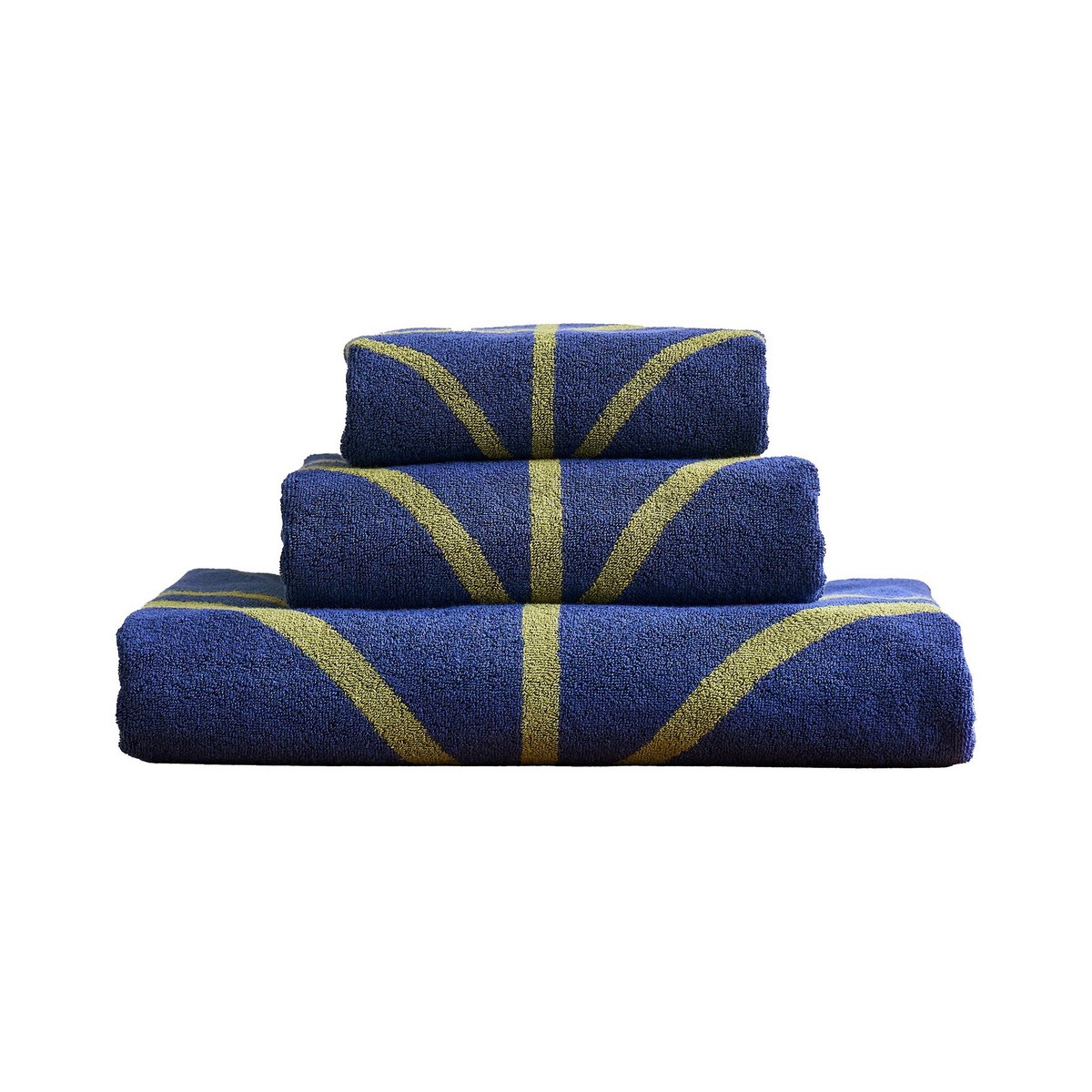Linear Stem Navy / Olive Bath Sheet Fabric by Orla Kiely - OKLINEAR01BS