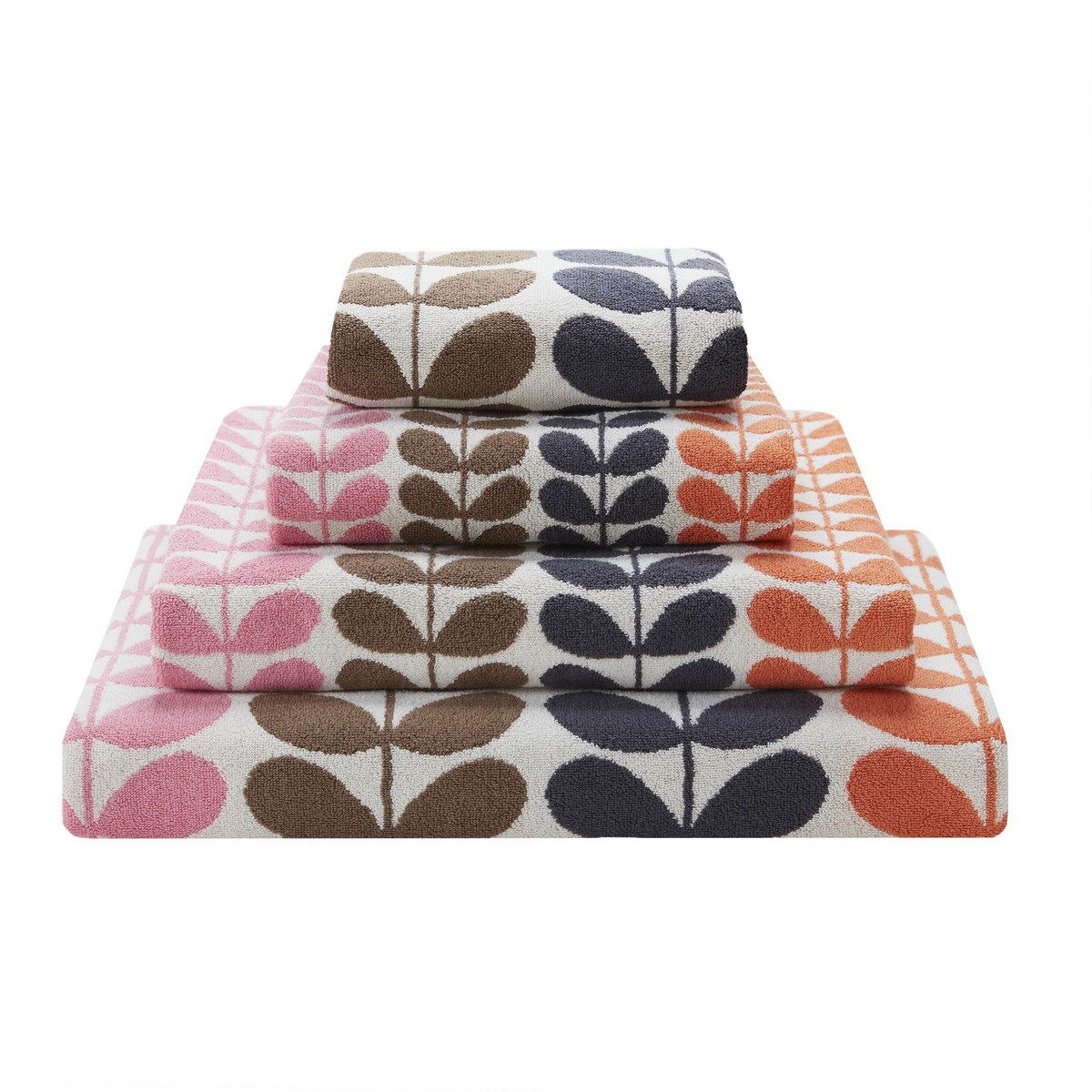 Multi Stem Auburn Bath Sheet Fabric by Orla Kiely - OKMULTISTEM01BS