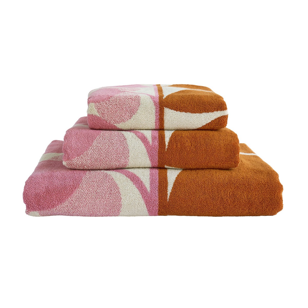 Stem Bloom Duo Blush Hand Towel Fabric by Orla Kiely - OKSTEMB02HA