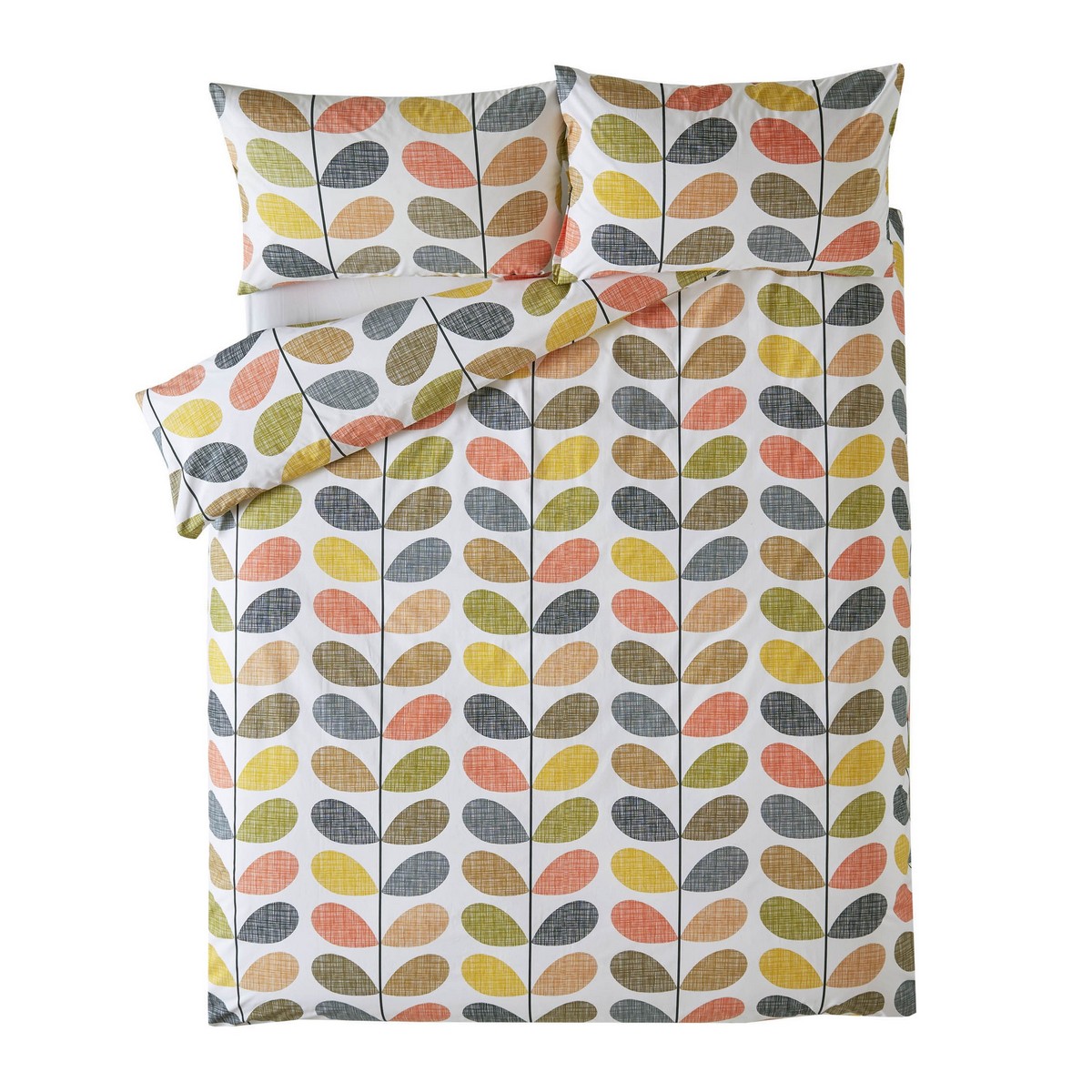 Scribble Stem Multi Duvet Cover Fabric by Orla Kiely - SCRIBBLESTE01SQ