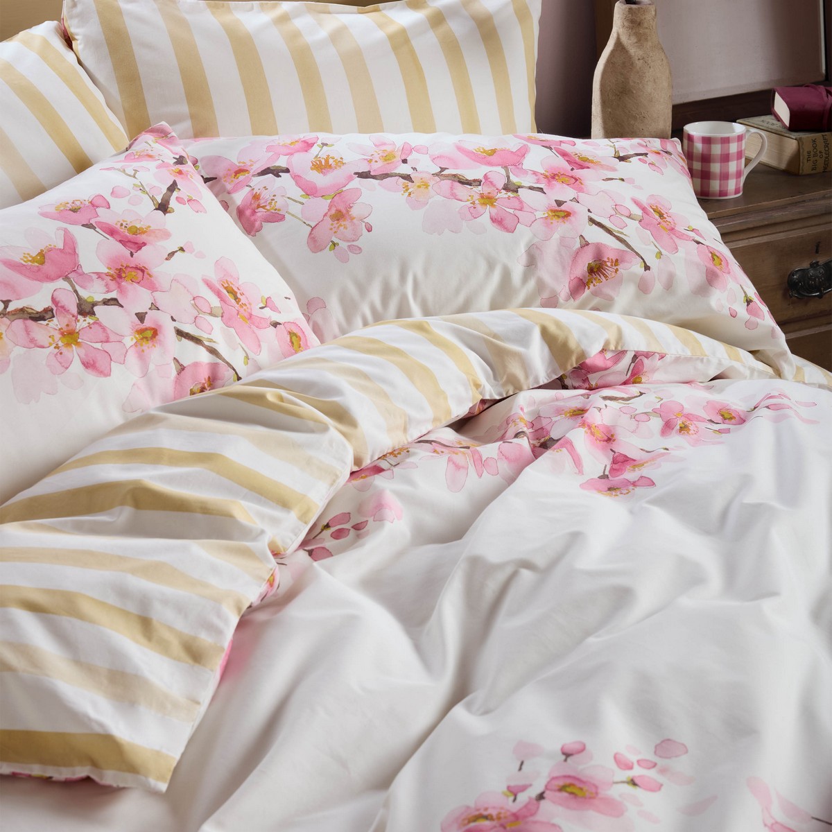 Cherry Blossom Pink Duvet Set Fabric by Bluebellgray - BGCHERRY01SQ