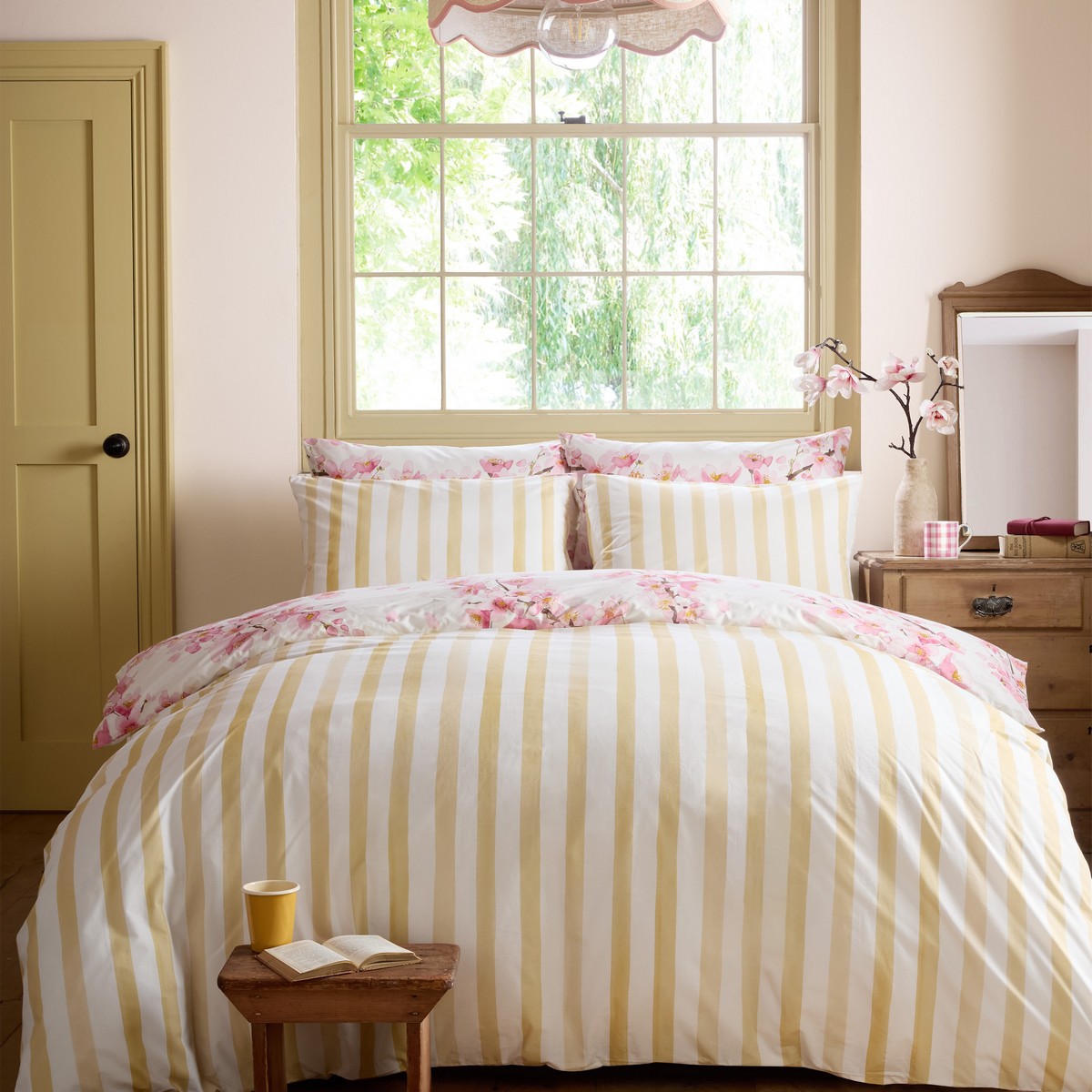 Cherry Blossom Pink Duvet Set Fabric by Bluebellgray - BGCHERRY01SQ