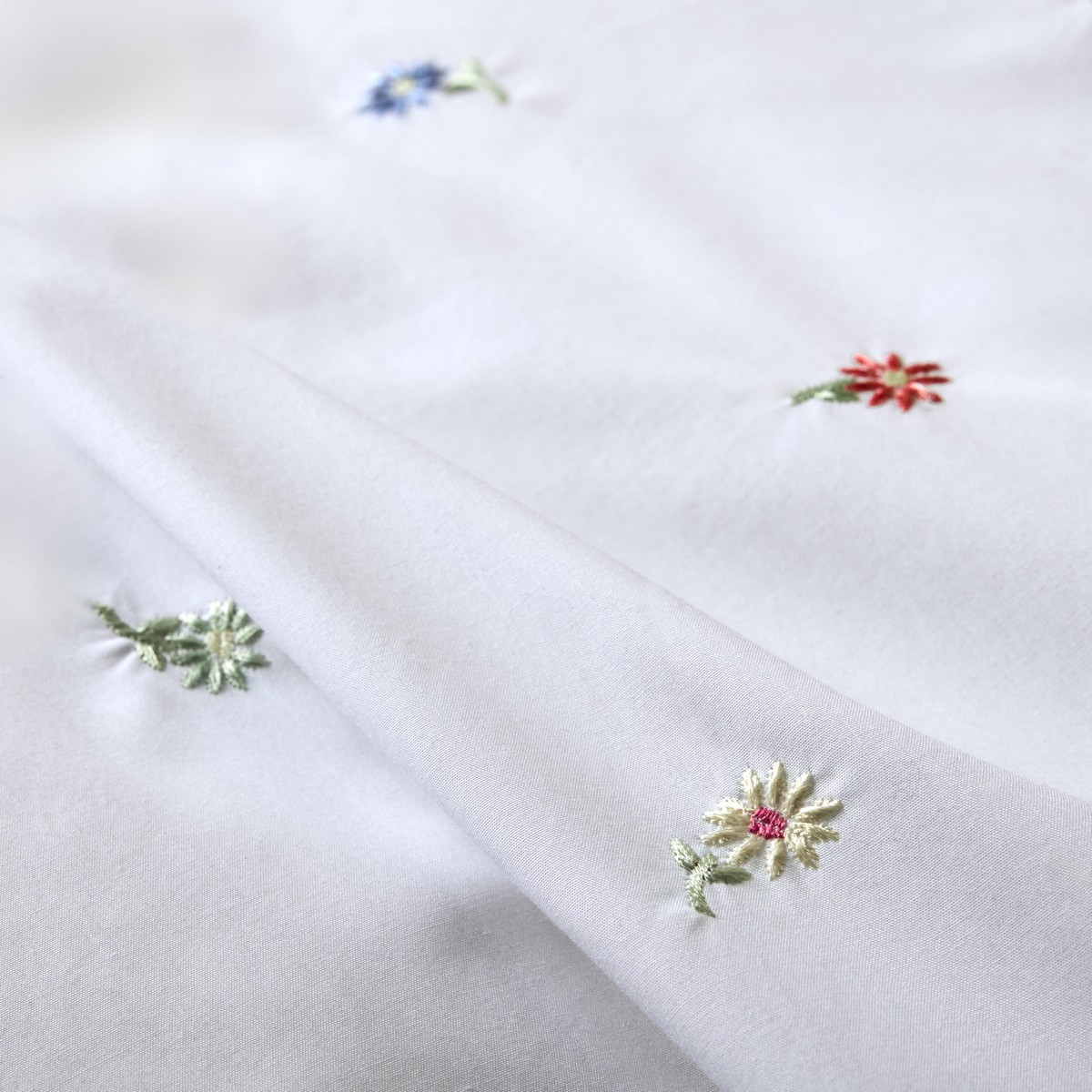 Daisy Embroidery Multi Duvet Set Fabric by Bluebellgray - BGDAISYEM01SQ