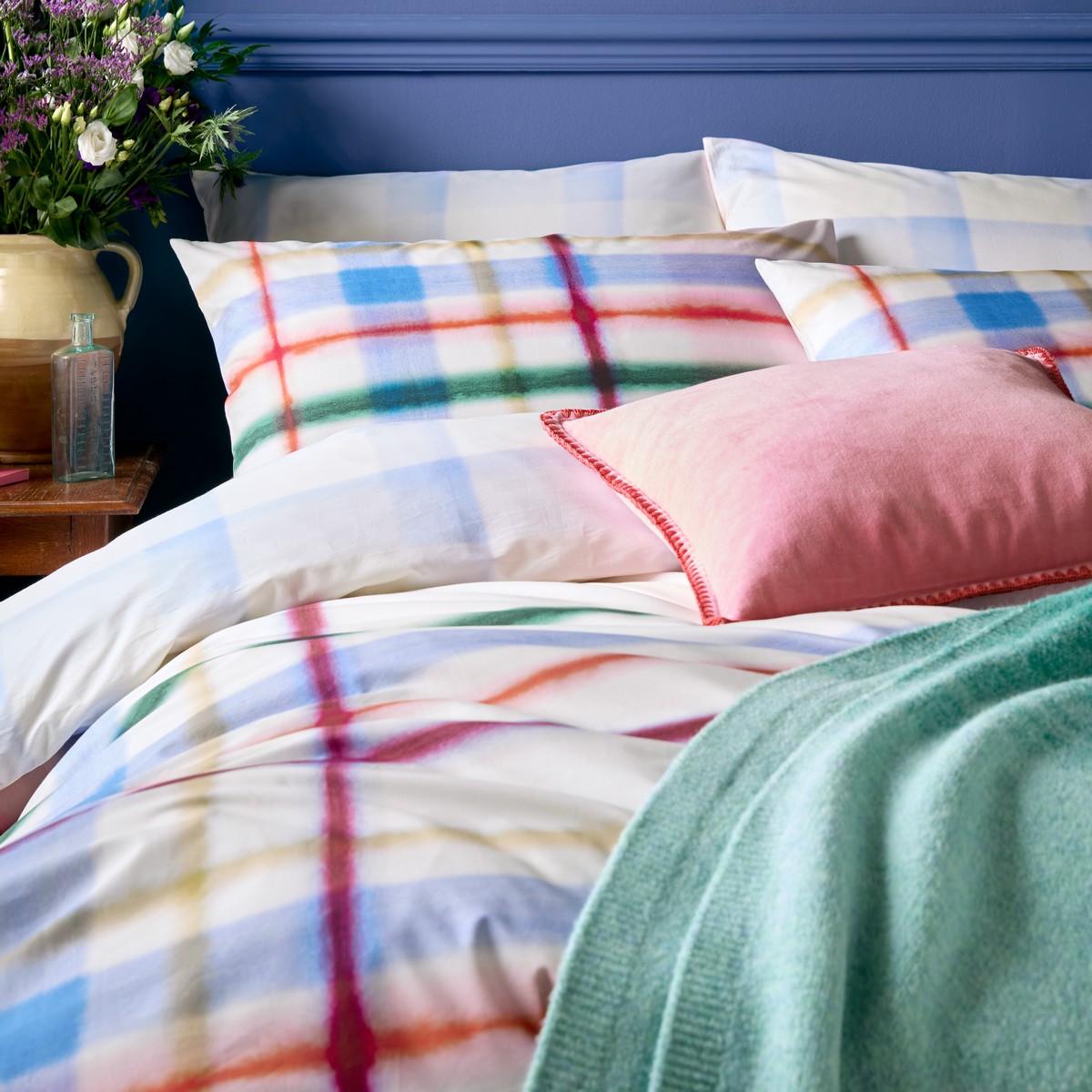 Edinburgh Plaid Piper Multi Duvet Set Fabric by Bluebellgray - BGEDINBU01SQ