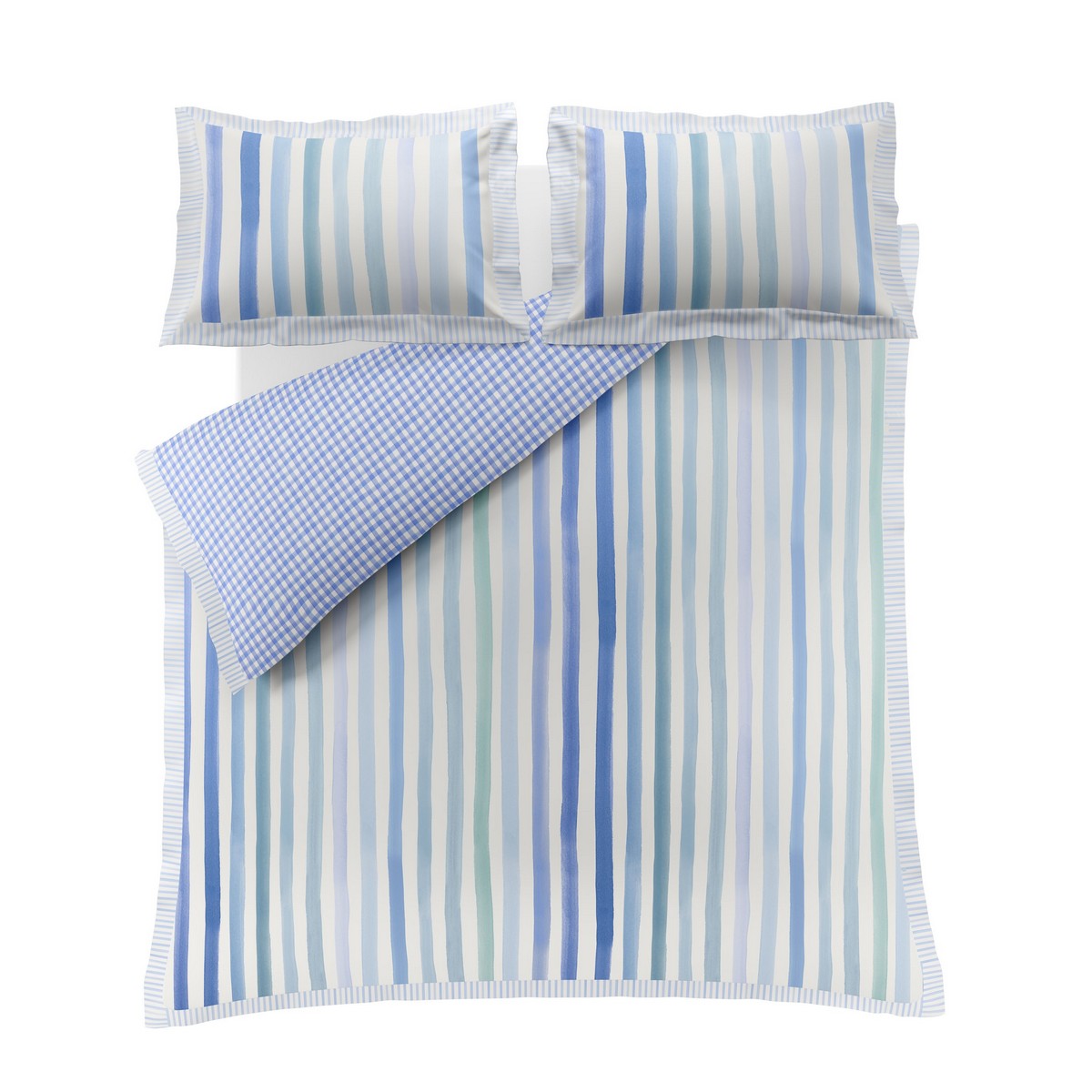 Sunday Stripe Blue Duvet Set Fabric by Bluebellgray - BGSUNSTR01SQ