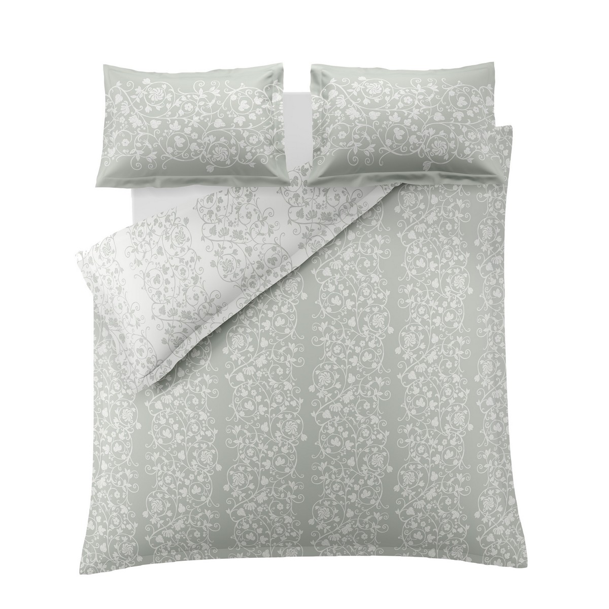 Tudor Trail Sage Duvet Set Fabric by Historic Royal Palaces - HRPTUDOR01SQ