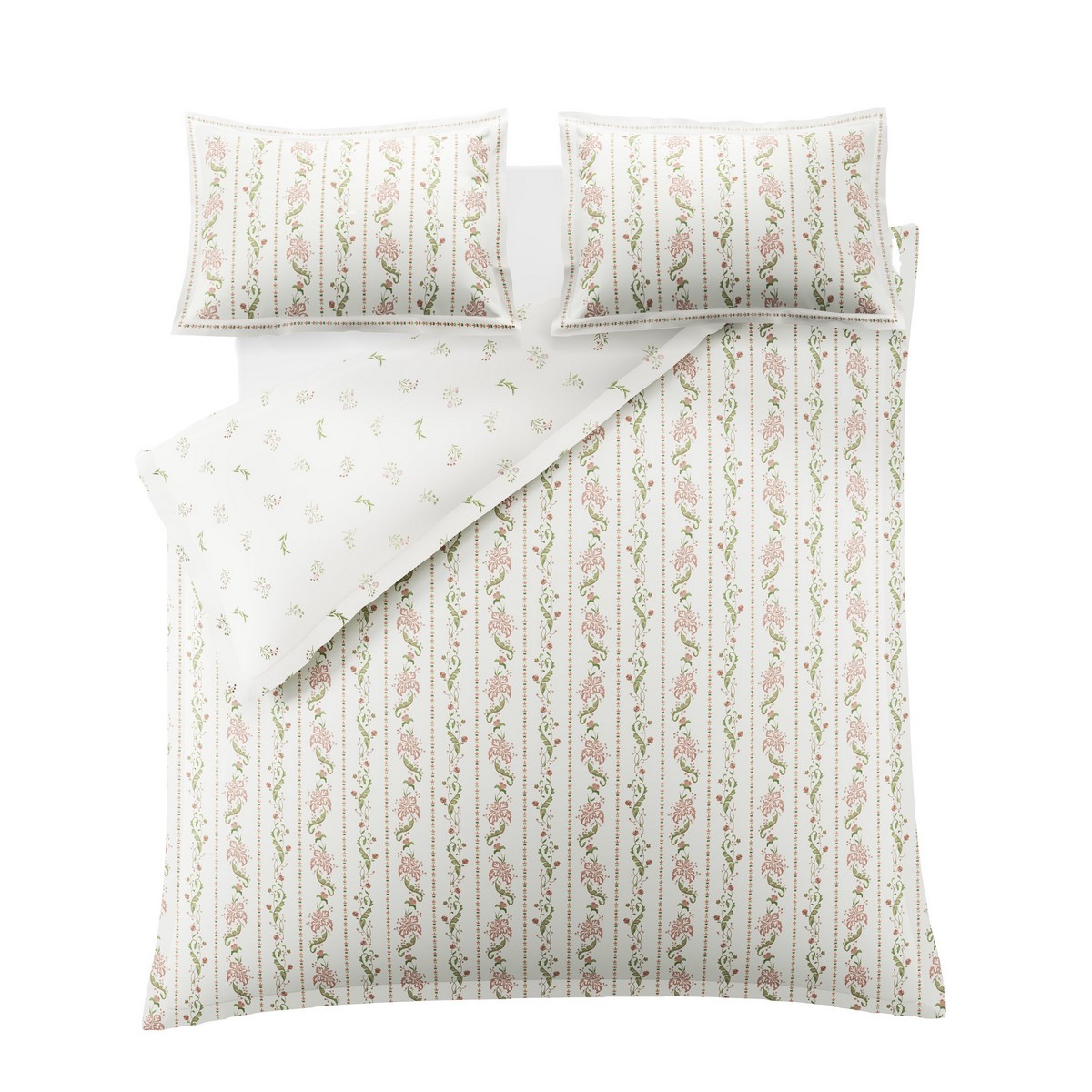 Waistcoat Stripe Clay Pink Duvet Set Fabric by Historic Royal Palaces - HRPWAIST01SQ