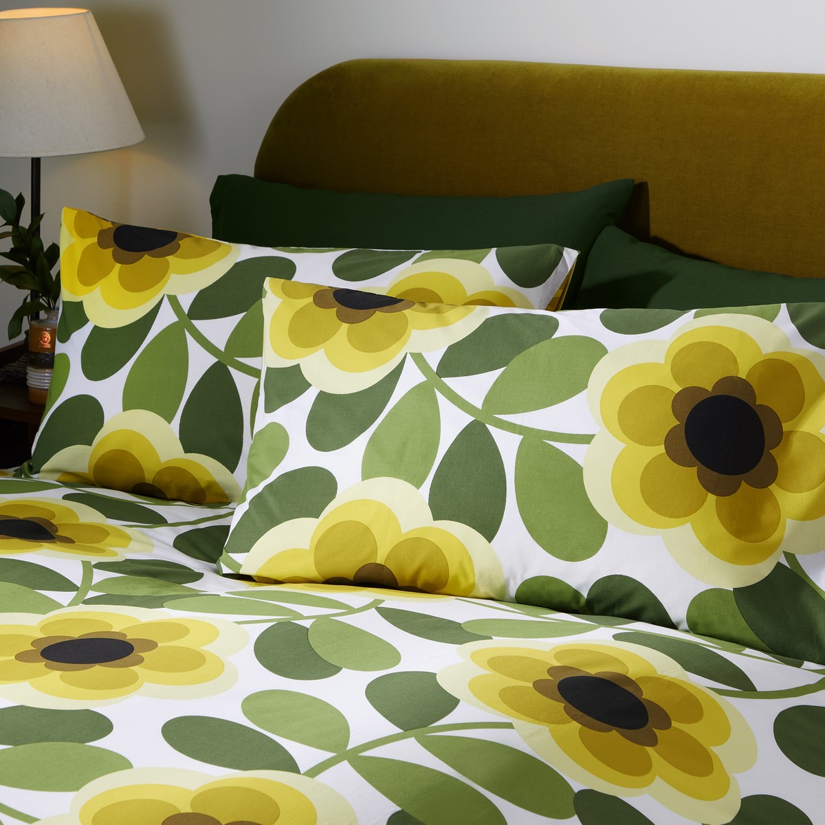 Giant Water Lily Lemon Twist Duvet Set Fabric by Orla Kiely - OKGIANT01SQ