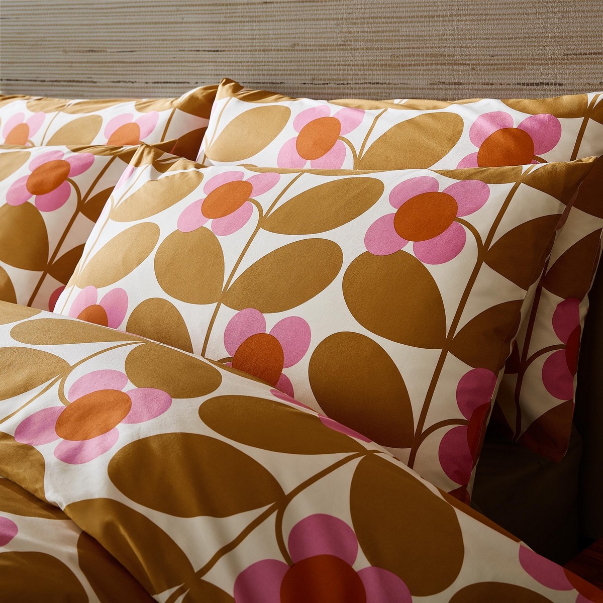 Stem Bloom Saffron Duvet Set Fabric by Orla Kiely - OKSTEMBLM01SQ