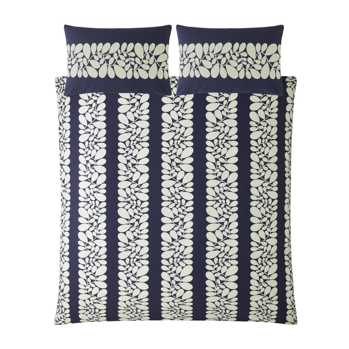 Sycamore Stripe Space Blue Duvet Set Fabric by Orla Kiely - OKSYCAMORE01SQ