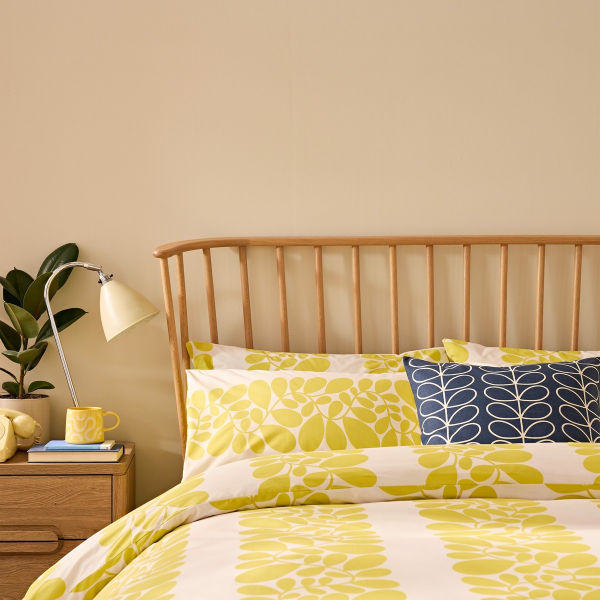 Sycamore Stripe Yellow Duvet Set Fabric by Orla Kiely - OKSYCAMORE02SQ