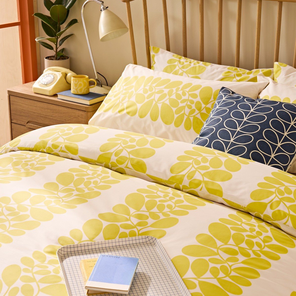 Sycamore Stripe Yellow Duvet Set Fabric by Orla Kiely - OKSYCAMORE02SQ