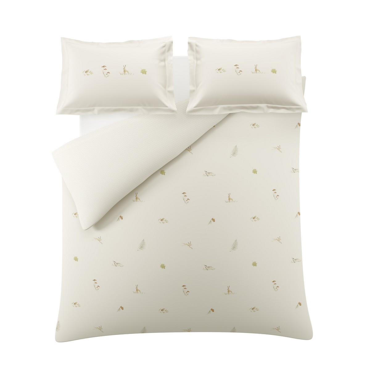 Autumn Foraging Off White / Natural Duvet Set Fabric by Sophie Allport - SAAUTUMN01SQ