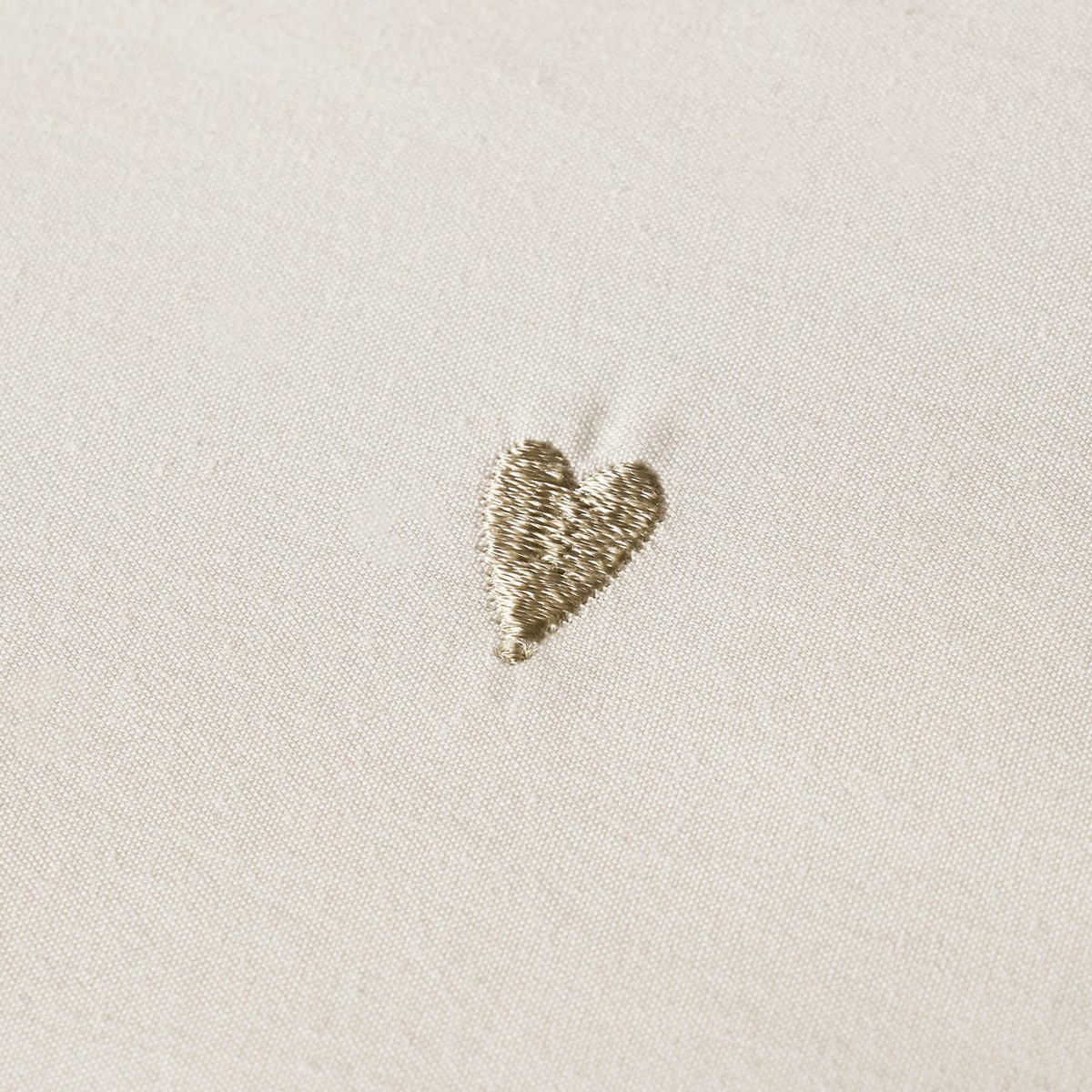 Love Hearts Embroidery Pale Natural Duvet Set Fabric by Sophie Allport - SALOVEHE01SQ