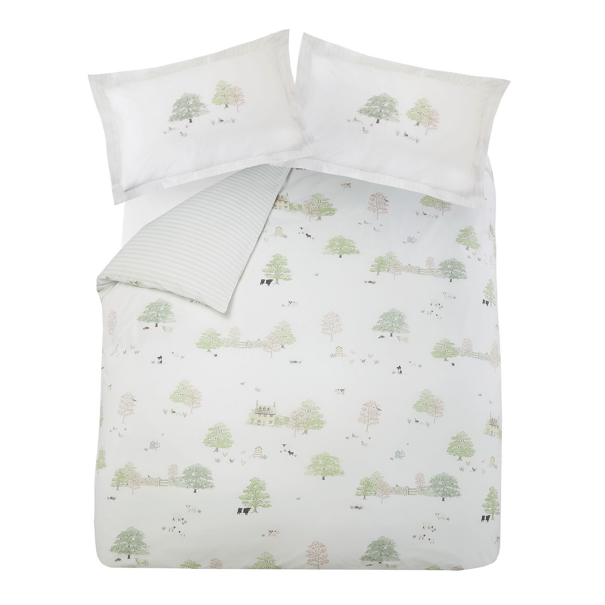 Spring Cottage Green Duvet Set Fabric by Sophie Allport - SASPRING01SQ