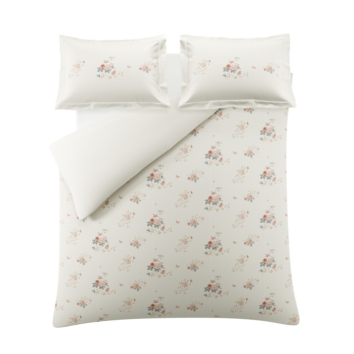 Vintage Rose Pink Natural Duvet Set Fabric by Sophie Allport - SAVINT01SQ