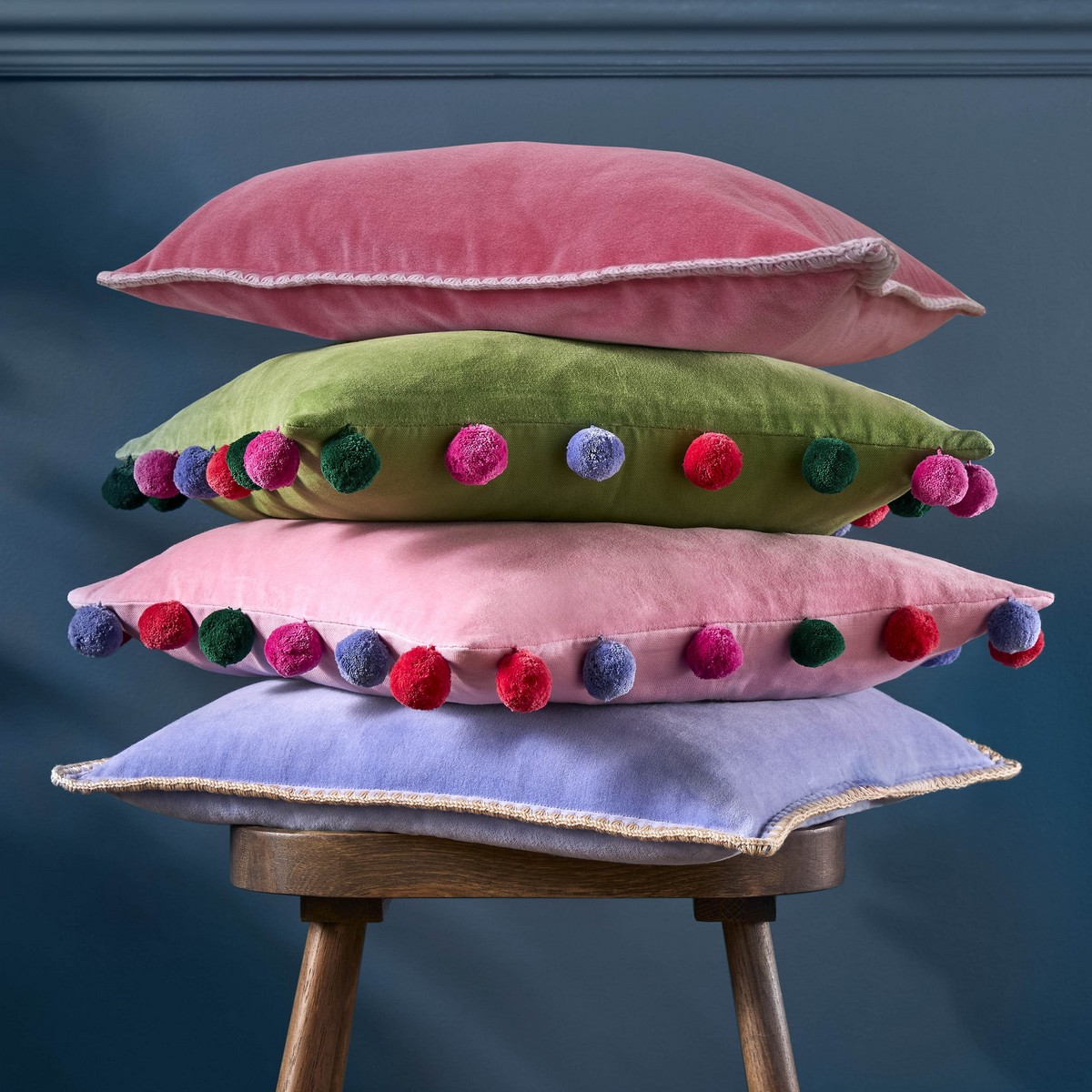 Pom Pom Sweet Rose Cushion Fabric by Bluebellgray - BGPOM0241