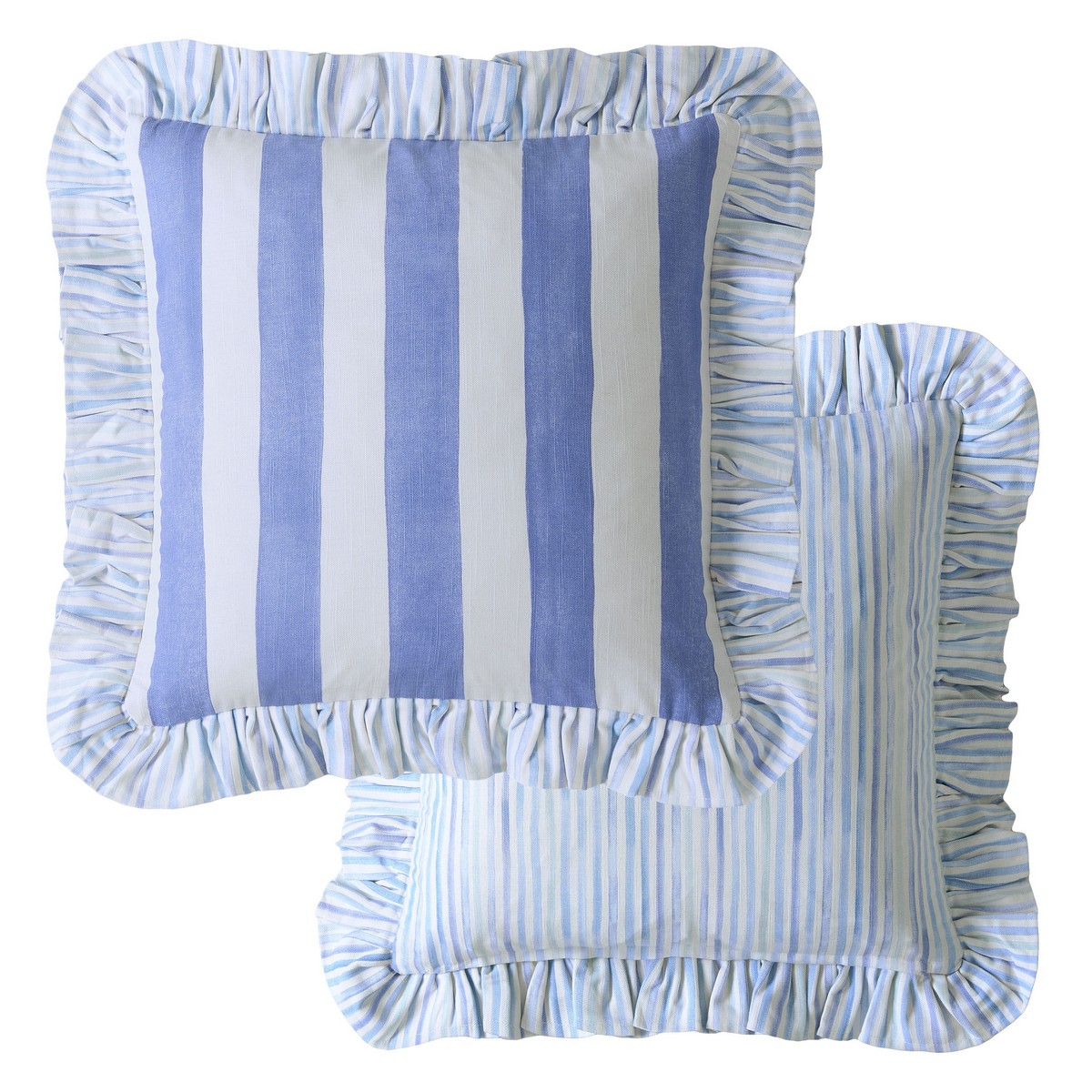 Sunday Stripe Blue Cushion Fabric by Bluebellgray - BGSUNSTR0141