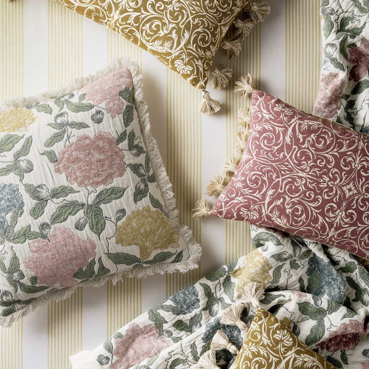 Albert Jacquard Multi Cushion Fabric by Historic Royal Palaces - HRPALBERT0141