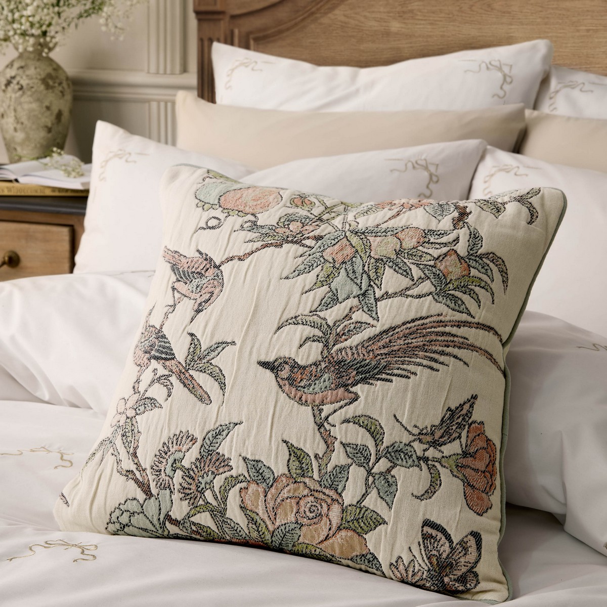 Hampton Jacquard Multi Cushion Fabric by Historic Royal Palaces - HRPHAMPT0141