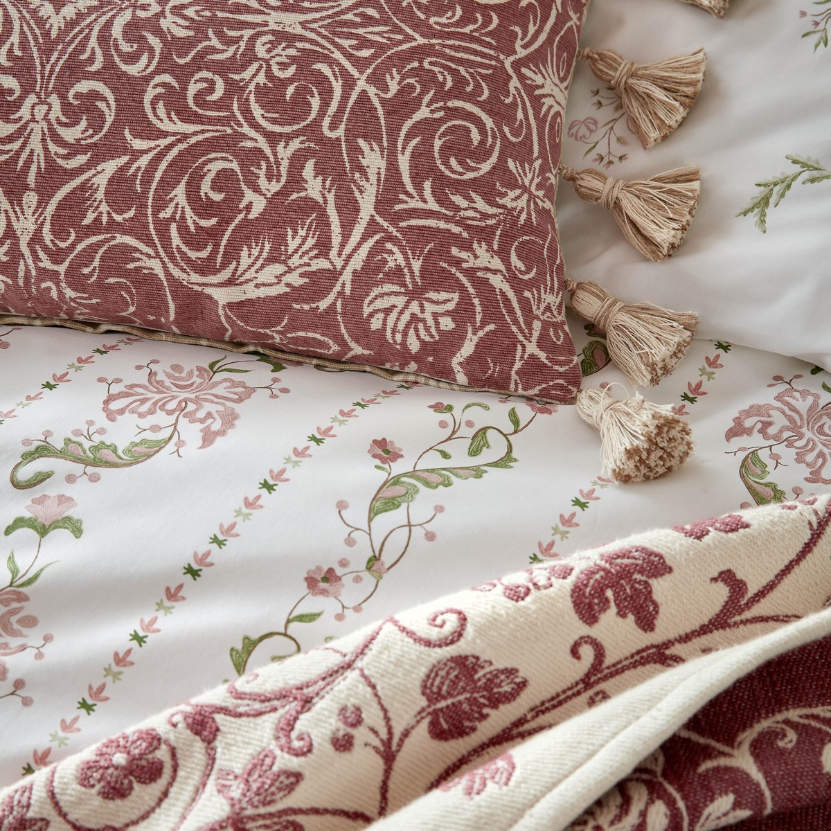 Kensington Antique Rose Pink Cushion Fabric by Historic Royal Palaces - HRPKENSIN0142