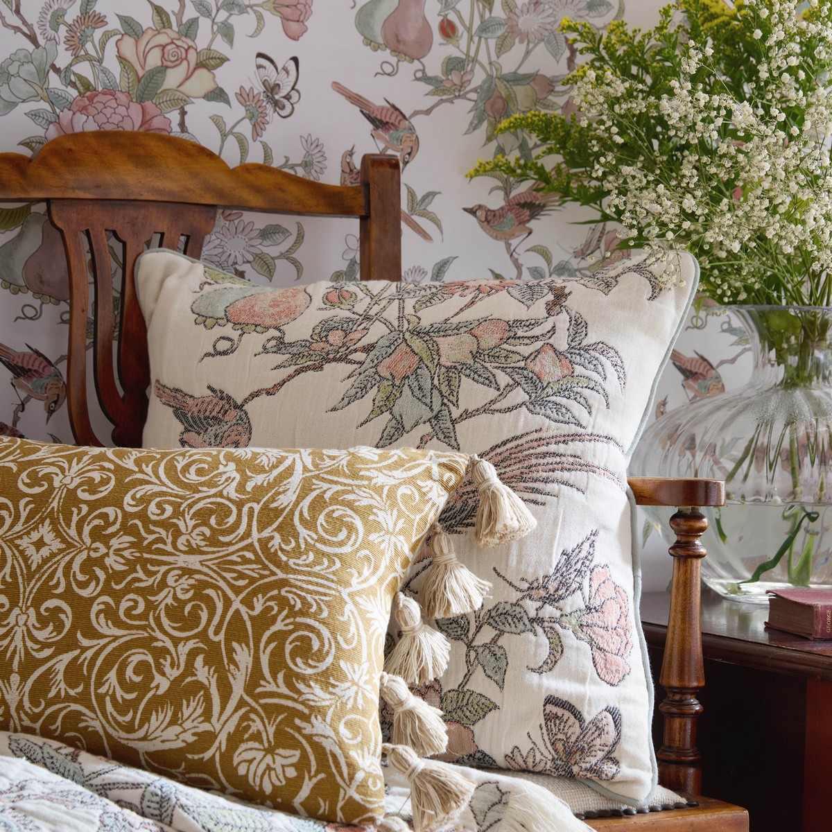 Kensington Ochre Yellow Cushion Fabric by Historic Royal Palaces - HRPKENSIN0242