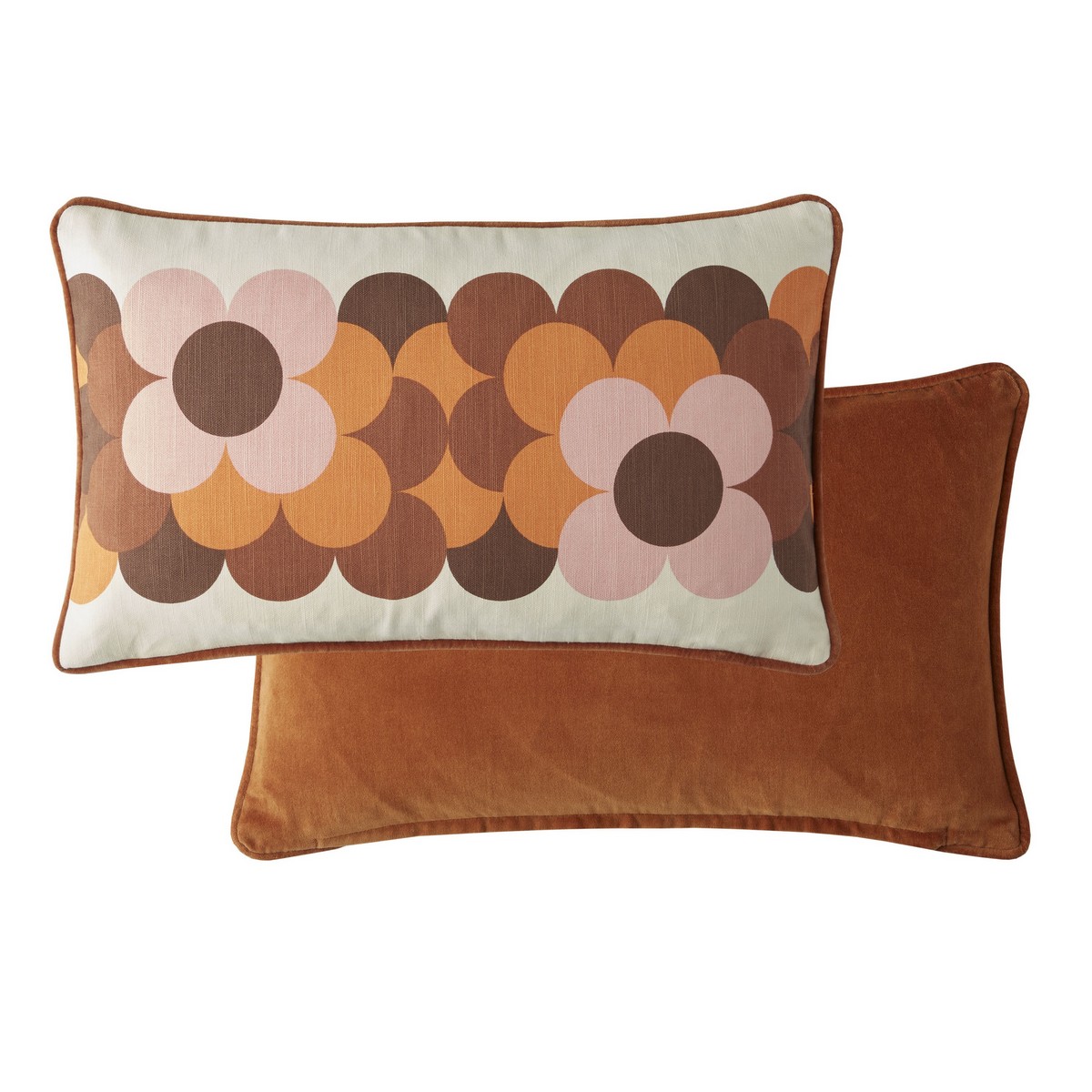Retro Flower Stripe Canyon Cushion Fabric by Orla Kiely - OKRETROF0142