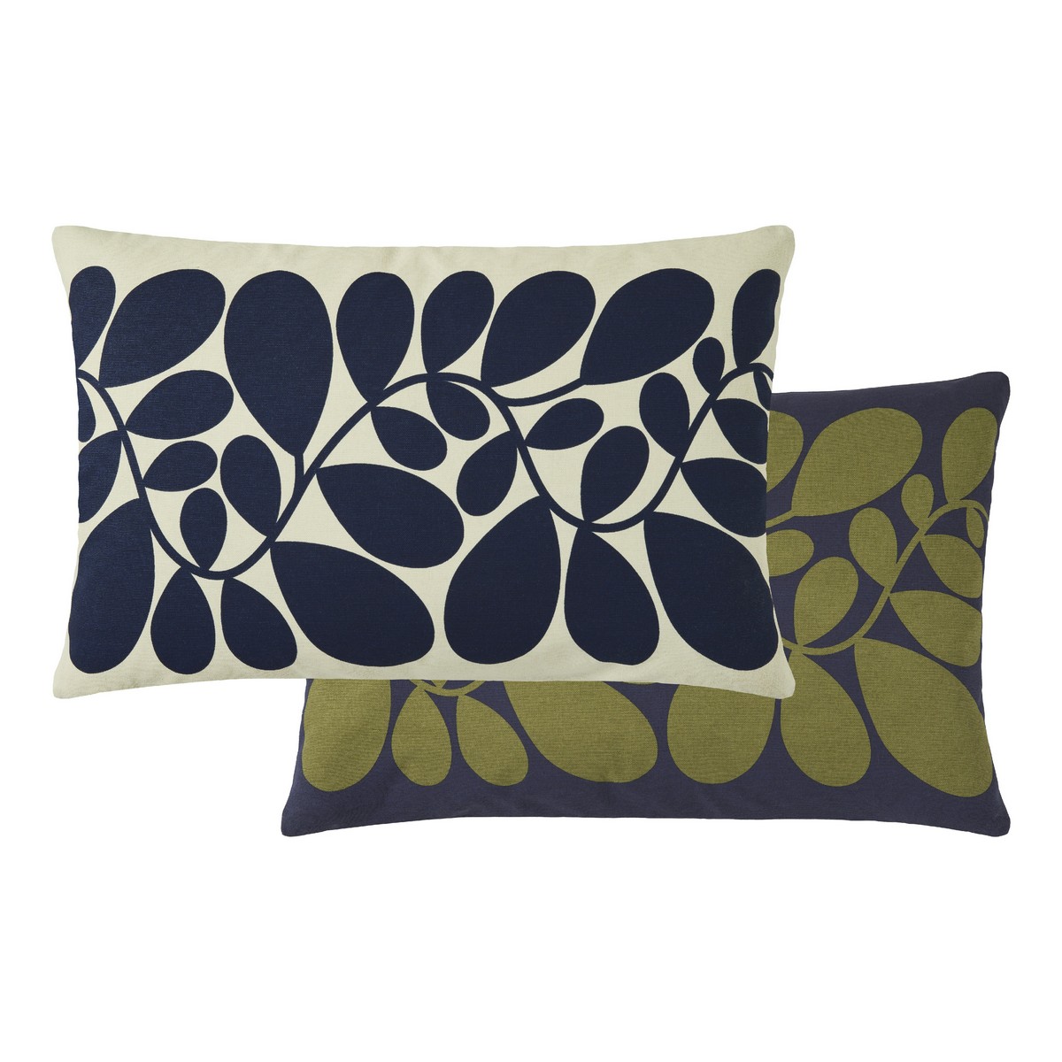 Sycamore Stripe Space Blue / Olive Cushion Fabric by Orla Kiely - OKSYCA0242